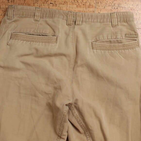 Columbia Khaki Pants Mens 38 Tan Distressed - Picture 12 of 13